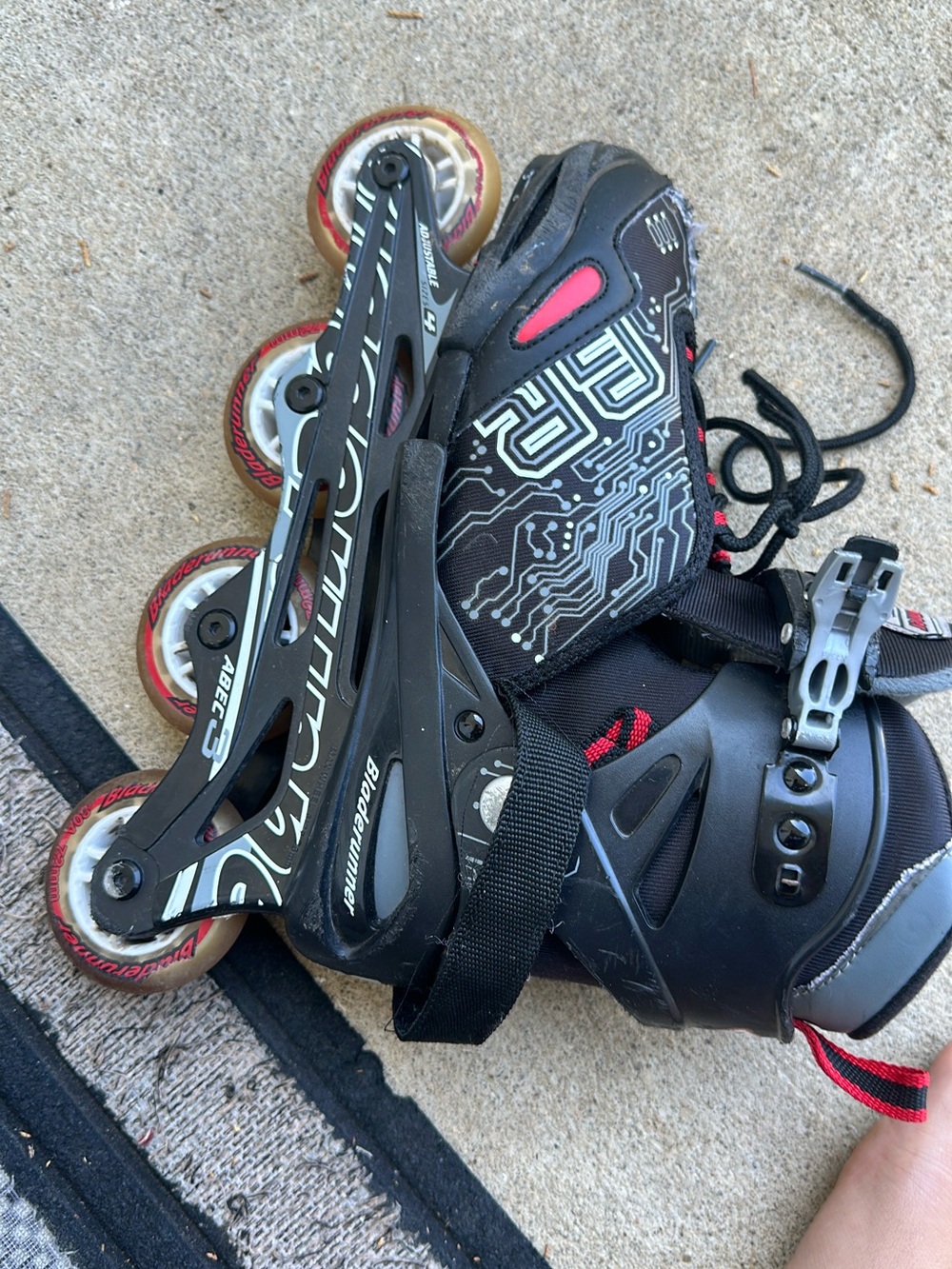 Black and Red Men's Inline Skates Athletic Shoes